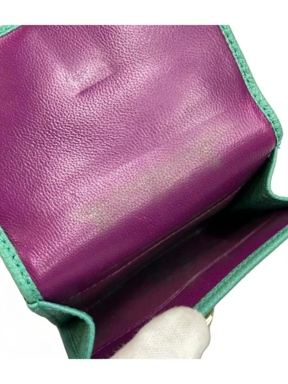 Bvlgari Trifold Wallet Green